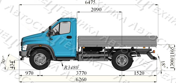 Универсальный грузовик со стандартной колесной базой ГАЗ-C41R13